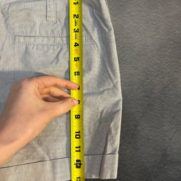 Dalia Collection Blue and White Striped Cotton Coastal Shorts Size 6 - Picture 6 of 8